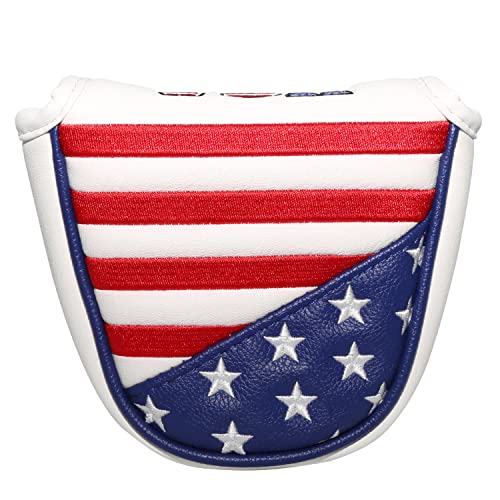 Stars Stripes Golf Mallet Putter Head Cover Protector Magnetic Closure