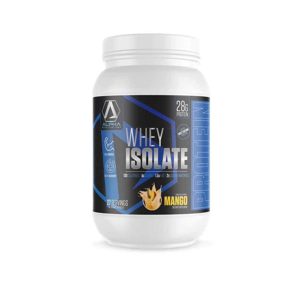 Whey Isolate Protein Powder - Mango Flavor, 28g of Protein, Low Carb, Tropical Specialty