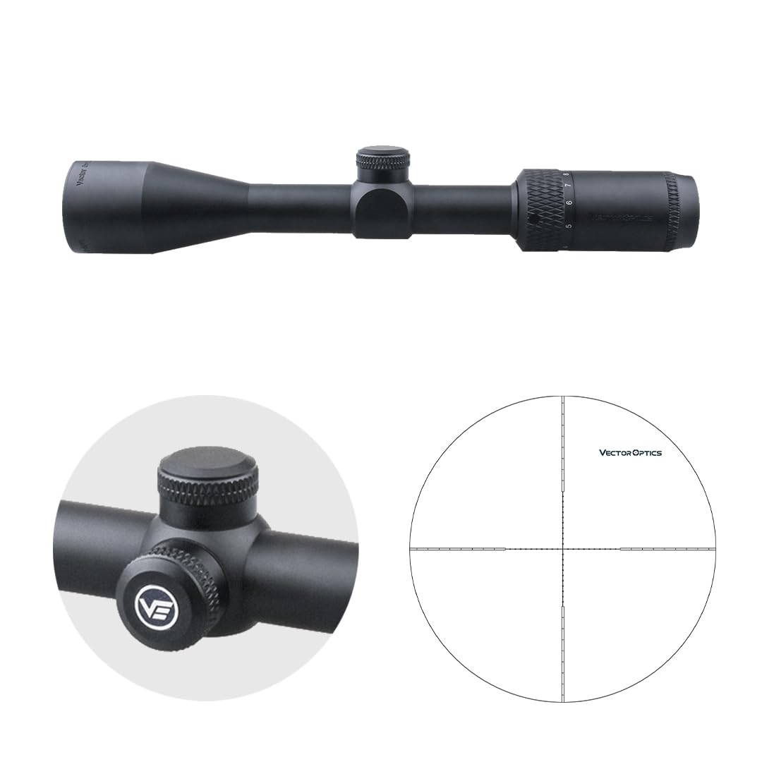 Vector Optics SCOM-32 Matiz luneta celownicza MIL SFP 3-9 x 40 do uprawiania sportu, airsoft i polowania, wiatrówka celownicza, celownik karabinowy, zakres Rifle, obszerne akcesoria