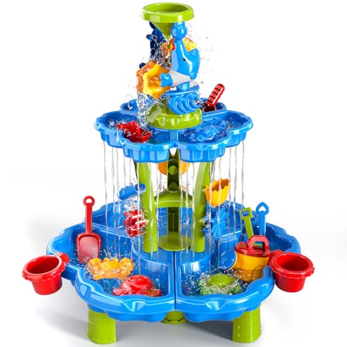 Image of EPPO Kids Toddler Sand & Water Table - 2-Tier, Summer Outdoor Toys for Toddlers 1-3 3-5