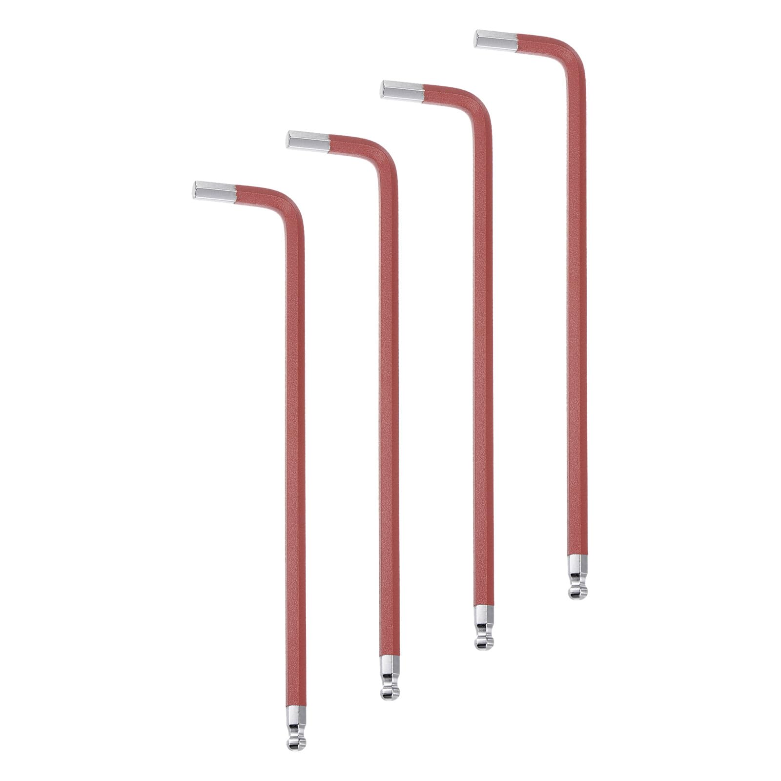 HARFINGTON 4pcs Ball End Hex Key Wrench 1/4" S2 Steel L-Shape Long Arm Hexagon SAE Wrenches Repairing Tool for Home Repair