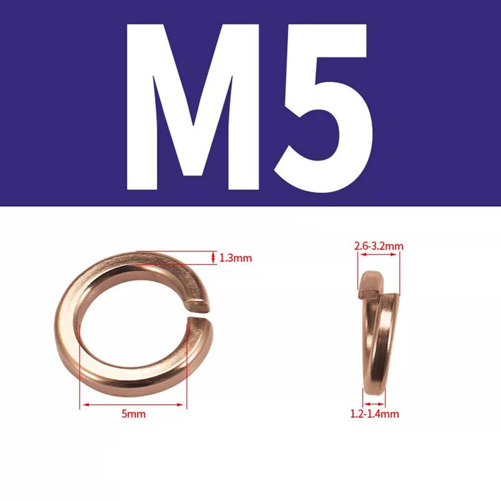 Arandela de resorte de cobre DIN 127 métrica M3-M12 Arandela de presión cuadrada Arandela de resorte (500,M6)
