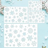 4 Stück Weihnachts Schneeflocken Schablonen,Wiederverwendbare Weihnachtsbasteln Schablone,Christmas Stencils zum Malen auf Holzwand Wohnkultur Wandschablone (Schneeflocke)