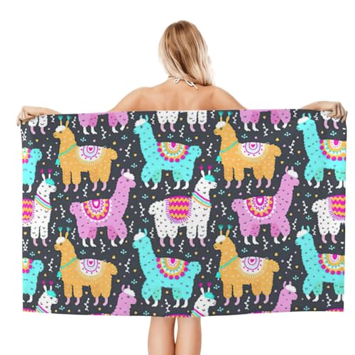 Serviette de bain microfibre alpaga indien 81x132 cm