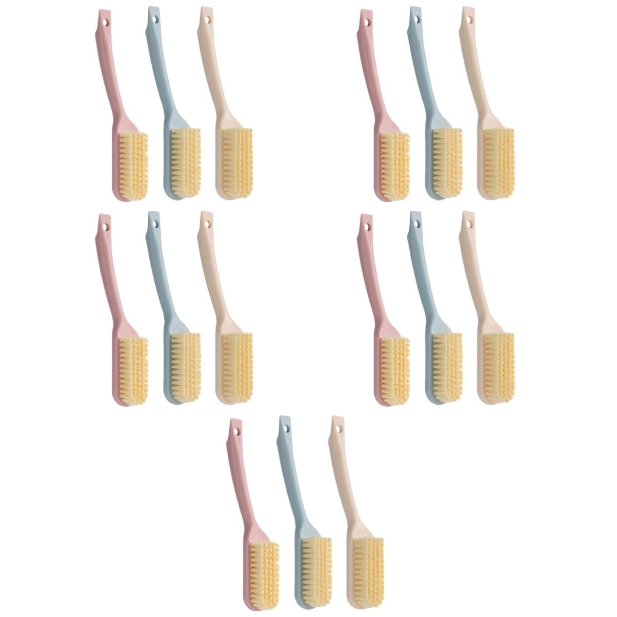Healvian 5 Series Cepillo para Fregar Zapatos para Tareas Domésticas para Fregar Botas Cepillos para Ropa Herramienta para Zapatos Cerdas Largas De Mano para Dormitorio 3 Piezas x 5