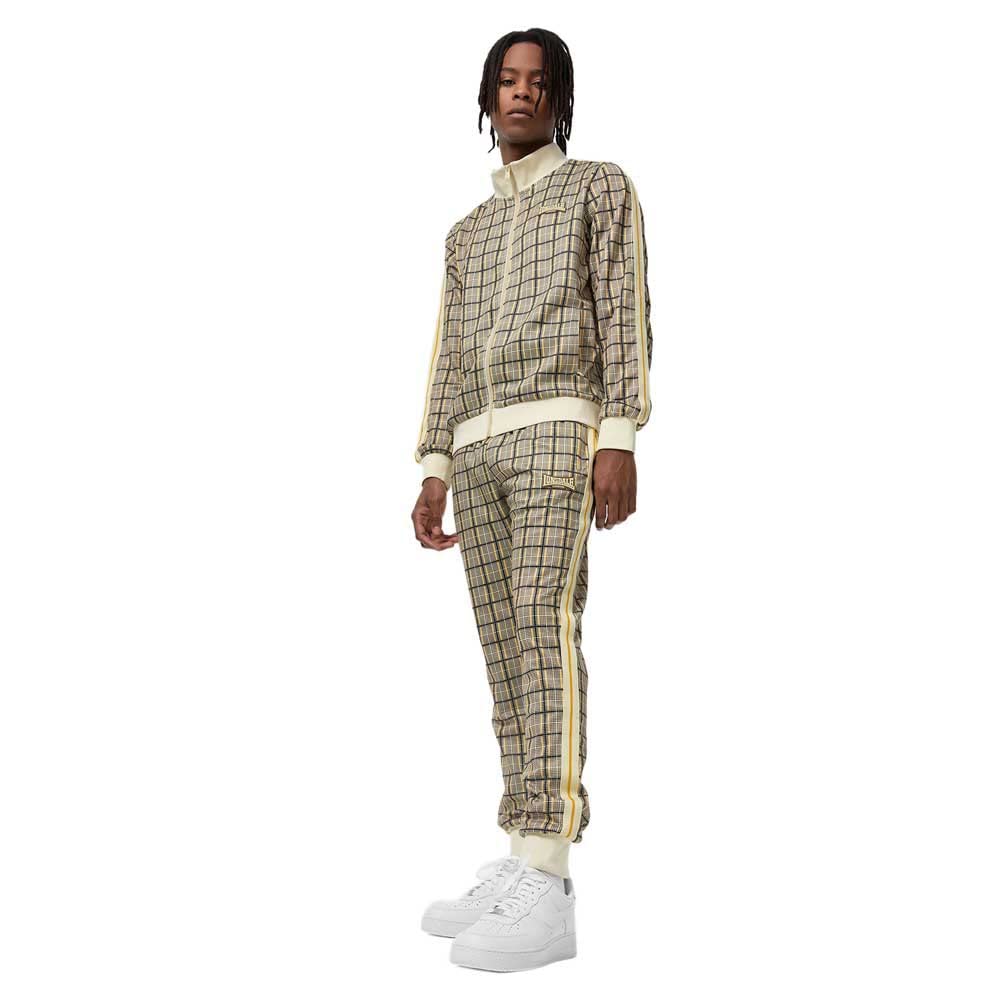 Lonsdale Men's Seabrook Tracksuit, Yellow/Brown/Ecru, XXL