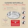 TeCuisine – Lot Coffret de 3 Poêles Inox 18/10 Triply – 20/24/28 cm – Avec Manche Amovible – Sans Revêtement – Sans PFAS, PFOA, PTFE – Compatible Tous Feux Dont Induction – Cuisson Saine et Durable