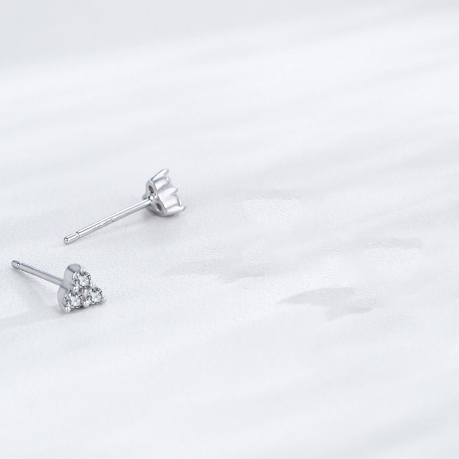Kolczyki sztyfty białe złoto 750 585 375 damskie kolczyki damskie proste geometryczne trójkątne wzornictwo z okrągłymi Moissanite kolczyki na sztyfcie prawdziwa biżuteria ślubna dla panny