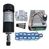 4,Current: 6A Msuiiixcccc CNC Spindle Kit Air Cooled 0.3kw CNC spindleMotor Kit ER11 Chuck 300W Spindle Motor +/Power Supply Speed Governor for Engraving (Color : Package 6)