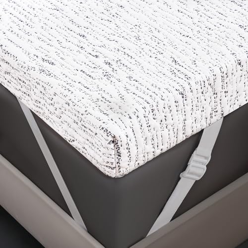 Mattress Topper Cover (Only Cover) Mattress Topper Protector Bedding Removable Mattress Encasement with Zippers
