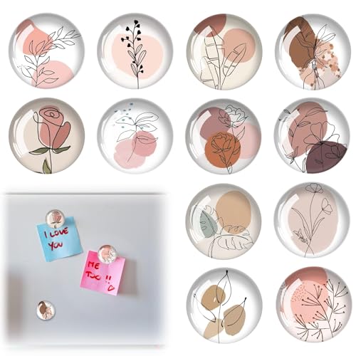 LANAFAY - LANAFAY 12 Pièces Aimant Frigo Magnet, Aimant Frigo Decoratif, Aimants Tableau Magnétique 3D, pour Armoires et Tableaux Blancs, Maison Bureau (Rond/30MM)