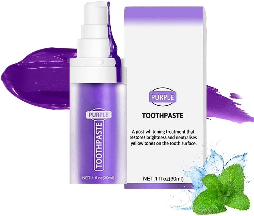 Purple Toothpaste for Teeth Whitening, Purple Teeth