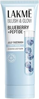 LAKME Blush & Glow, Blueberry + Peptide Gentle Jelly Facewash, 100g, for Hydrated Juicy Glow, with Blueberry Extract & Blu... Price In India