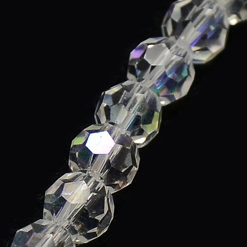 X182-15 Czech Crystal Glass Beads - Crystal AB - 8 mm Ball Fire-Polished Jewellery Beads Crystal Cut Beads Glass Cut Beads - Image 3
