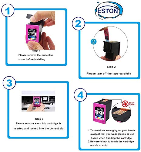 Eston Remanufactured Ink Cartridge Replacement For Hp 65Xl High Yield For Hp Deskjet 3720 3730 3755 Envy 5055 5052 5058 Printer(1Black 1Tri-Color,2-Pack) #TOP2