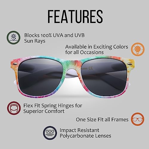 Wholesale Bulk Unisex 80's Retro 100% UV Sunglasses for Adults - 10 Pack - w/Flex Hinges3
