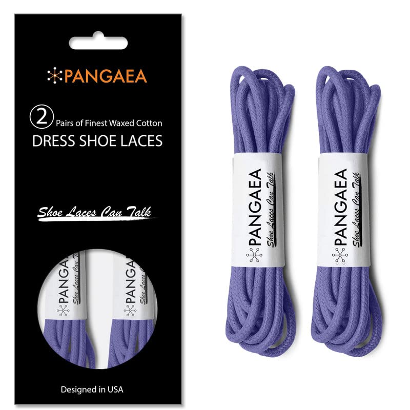 Image of [4 Laces] 2-Pair Pack Waxed Round Oxford Shoe Laces for Dress Shoes Chukka 3 /32Inch Thin