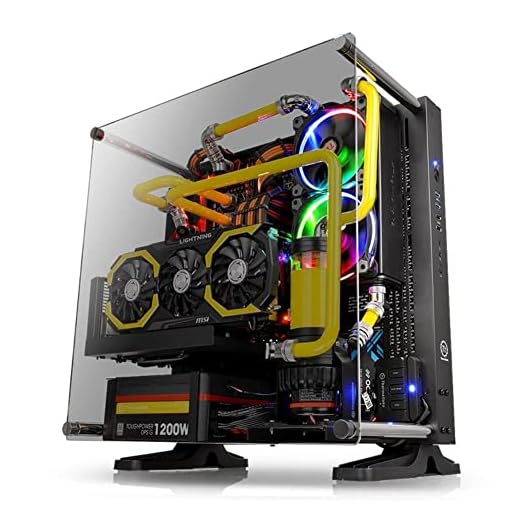 Thermaltake Core P3 ATX Tempered Glass Gaming Computer Case Chassis, Open Frame Panoramic Viewing, Glass Wall-Mount, Riser Cable Included, Black Edition, CA-1G4-00M1WN-06