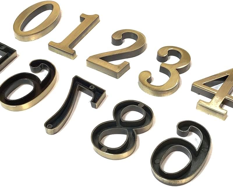 Miniatura 4 de Números de buzón de 2 pulgadas de aleación de zinc hueca, números de dirección de puerta 3D autoadhesivos para casa, apartamento, oficina,