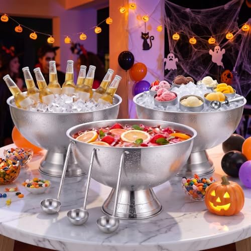 meekoo 3 Pcs 13l Large Ice Bucket for Parties & Punch Bowl by meekoo - Used condition - US$137.99
