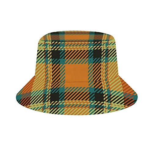 Unisex Bucket Hat Tartan Scotland Plaid Pattern Sun Hat for Travel