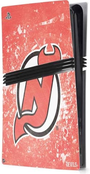 Skinit Decal Gaming Skin Compatible with PS5 Pro Console - Officially Licensed NHL New Jersey Devils Home Jersey Design