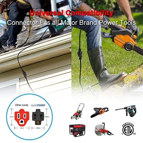 Clear Power 50 Ft Heavy Duty Outdoor Extension Cord 12/3 Sjtw, Black, Water & Weather Resistant Flame Retardant, 3 Prong Grounded Plug, Dcoc-1145-Dc #TOP4