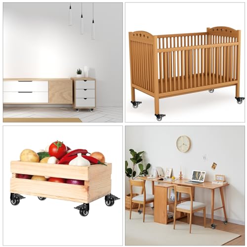 4 Stück Lenkrollen für Möbel, 40mm Möbel Rollen, Transportrollen, M8 Schwenkrollen mit Gewindestift und Kugellager für Wohn Büro, Tragkraft 50kg pro Rad