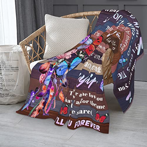 To My Mom Throw Blanket,Mom Butterfly Blanket 50 X 60'',Mom Blessing Blanket For Women,Soft Flannel Throw Mom Gift,Birthday Gifts For Mom Blankets For Sofa Bed #TOP2