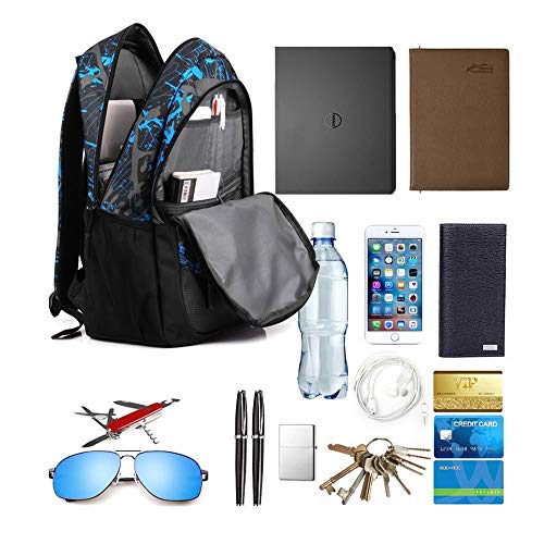 Mochila para meninos, conjunto de mochila escolar infantil com porta de carregamento USB, lancheira