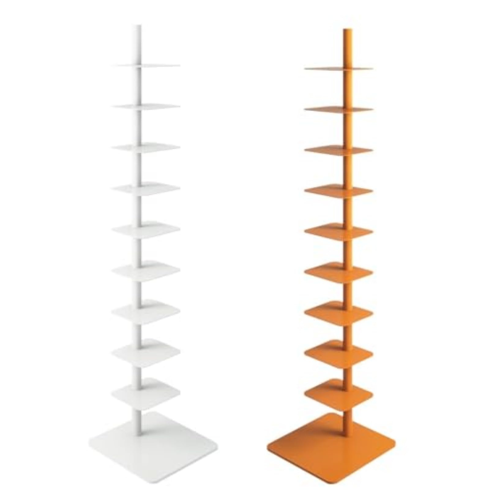 Estantería de metal vertical organizador de libros para esquina de salón