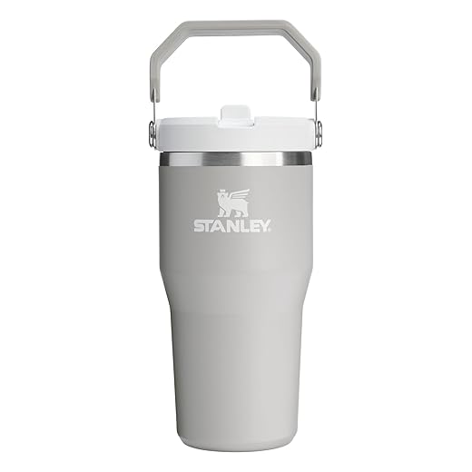 STANLEY IceFlow 2.0 Flip Straw Tumbler with Handle 20 oz | Twist On Lid and Flip Up Straw | Leak Resistant Water Bottle | Insulated Stainless Steel | BPA-Free | Ash