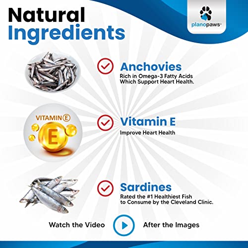 Omega 3 Fish Oil For Dogs - Better Than Salmon Oil For Dogs - Dog Fish Oil Supplement - Reduce Shedding & Itching - Supports Joints, Brain, Heart Health- Dog Skin & Coat Supplement - Fish Oil Pills #TOP3