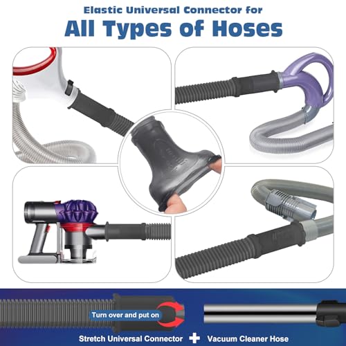 Image of PetOde 5Pack Dryer Vent Cleaner Kit Vacuum Hose Attachment Gray 31.5 inch | Cleaning Brushes for Refrigerator Coils, Condenser, Window Tracks, Toilets