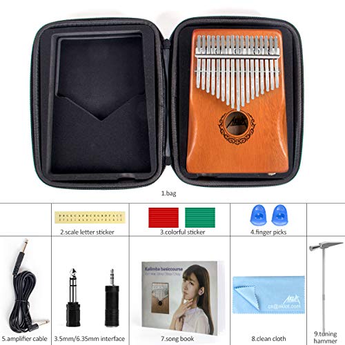 AKLOT 17 clés électriques Kalimba, EQ Kalimbas Thumb Piano Marimba avec micro intégré Kit de démarrage Kalimba… - Les Beatles, Paul McCartney, John Lennon, RIngo Starr, George Harrison AKLOT 17 clés électriques Kalimba, EQ Kalimbas Thumb Piano Marimba avec micro intégré Kit de démarrage Kalimba… – Image 5