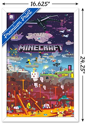 Poster Minecraft World Beyond édition encadrée blanc haut de gamme - 5