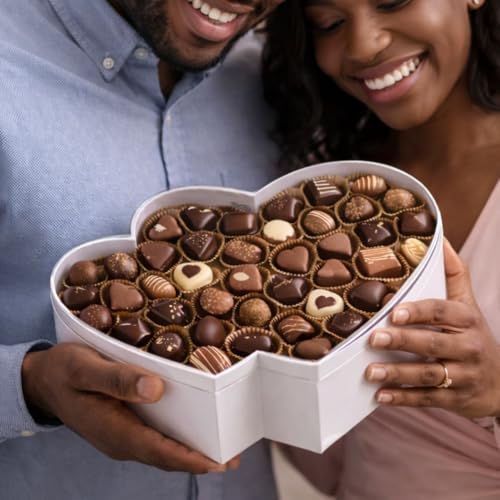 Image of Oasis Pack of 2 Double Heart Shaped Gift & Flower Hamper Boxes With Clear Lid | Classic Bouquet Box for Flower Arrangements & Gift Hampers | Decorative Gift Packaging Box - White Twin Lux Heart
