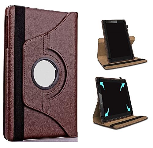 Image of M Cart 360 Degree Rotating Universal Camera Hole Leather Stand Case Cover for Samsung Galaxy Tab A 8.0 Inch T350, T351 (Brown)