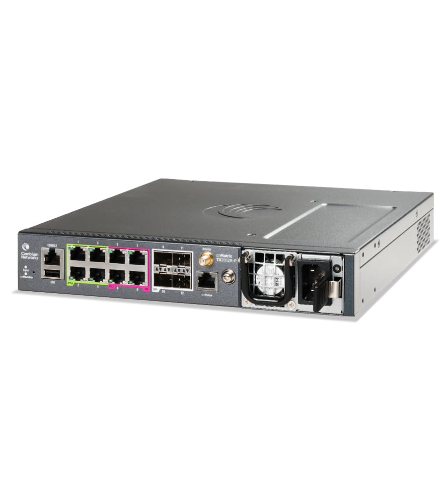 Cambium Switch w pełni zarządzany Layer3 12 Portu??? 8x 1GbE??? Budżet PoE 600-1200 Watt??? 8x PoE bt??? 4x SFP+??? 10?? cnMaestro??? EX2012R-P (MXTX2012GxPA10)