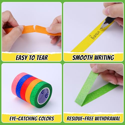 Image of 24 Rolls Colored Masking Tape Bulk for Art, 0.6 inch x 360 Yards for Crafts, Labeling, DIY Decorative, colored painters tape, Rainbow Colors Tape for General Use Projects, Easy Tear No Residue
