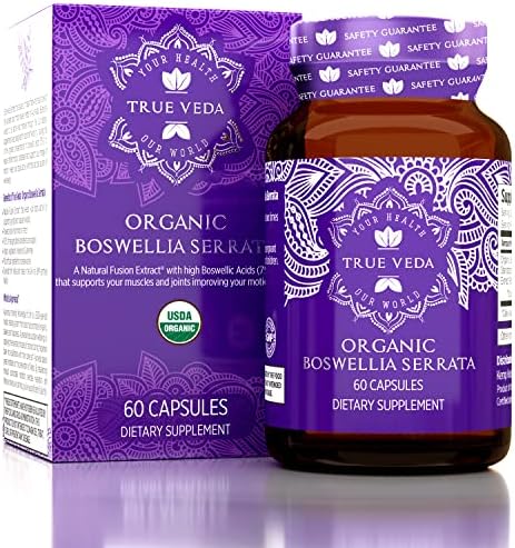 Organic Boswellia Extract Capsules - Boswellia Serrata Extract Capsules | USDA Organic Supplement | 5:1 Extract | Max Strength 75% Boswellic Acid | Boswellia Complex | 60 Vegan Boswellia Capsules