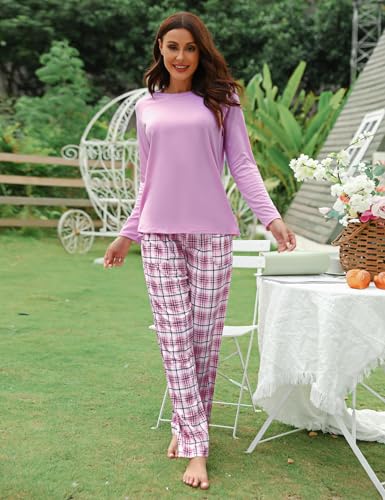 Marvmys Women's Plaid Pajamas Sets Matching Pajamas for Couples Long Sleeve Pjs Soft Lounge Sets with Pockets S-3XL4