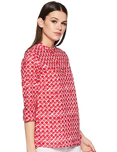 Image of Amazon Brand - Myx Women Printed Regular Cotton Short Kurti (Available in Plus Sizes)