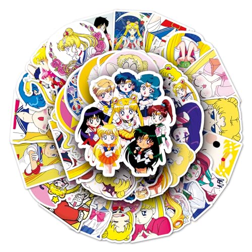 51 Stück Sailor Moon PVC-Wasseraufkleber – Kreative Graffiti-Cartoon-Aufkleber für Kinder – Deko für Skateboards, Koffer, Laptops – Selbstklebende Stickers 51 Stück Sailor Moon PVC-Wasseraufkleber – Kreative Graffiti-Cartoon-Aufkleber für Kinder – Deko für Skateboards, Koffer, Laptops – Selbstklebende Stickers