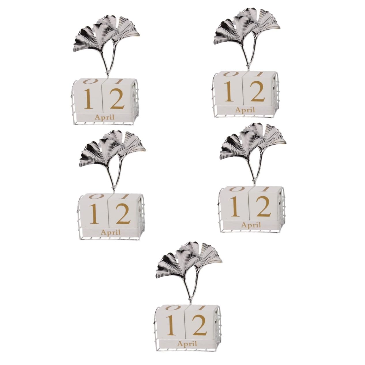 SEWACC 5 Calendarios De Escritorio Con Hojas De Ginkgo Decoración Del Hogar Calendario De Bloques De Pie Calendario De Bloques De Granja Decoración De Oficina Para Mujeres Bloques