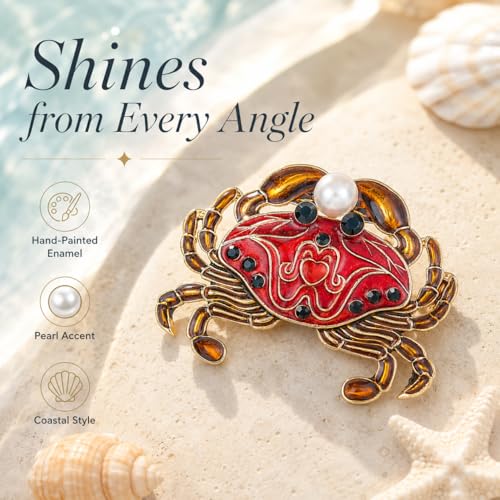 Image of Animal Brooch for Women Zirconia Rhinestone Abalone Shell Animal Lapel Pin Christmas Birthday Holiday Gift for Wife Mother Girlfriend Daughter