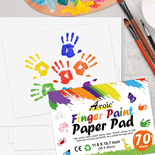 image for AROIC 70 Sheets Finger Paint Paper, 11.8