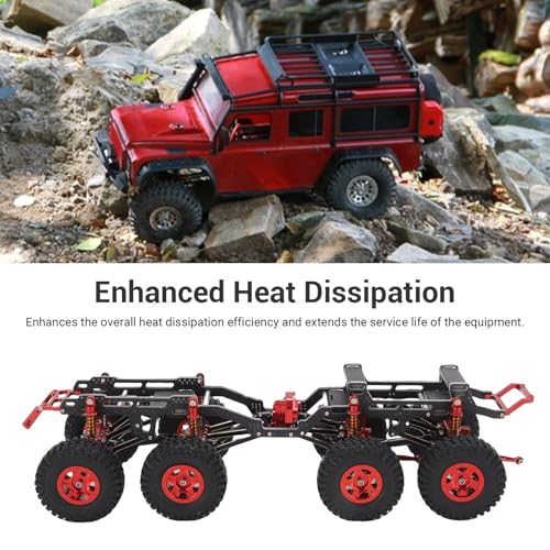 Alomejor Hochstärkem Verbundmaterial -Chassis -Ersatzkit für EIN SCX24 RC Axialauto mit Einem Niedrigen Zentralen Schwerkraftdesign für Rennliebhaber (Schwarz Rot)