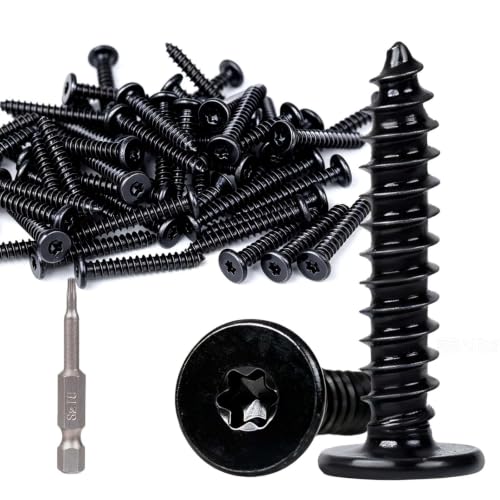 Image of Metrifix 150 pcs Self Tapping Screws M3x10mm Torx Screws Black Flat Head