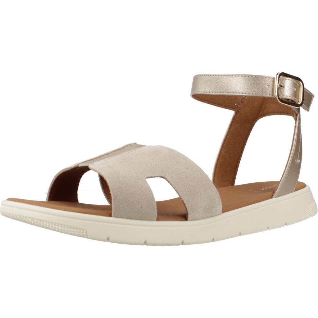 Geox Damen Lt Gold Lt Taupe D Dandra Bflat Sandal